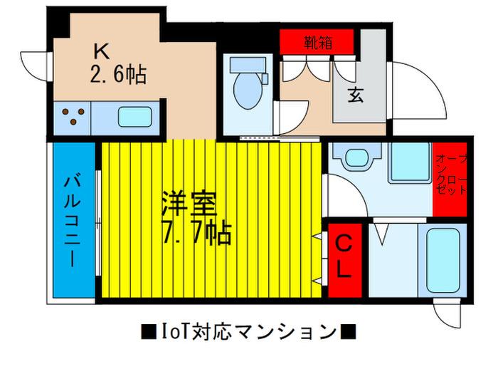 グランシャイン守口(1K/3階)の間取り写真