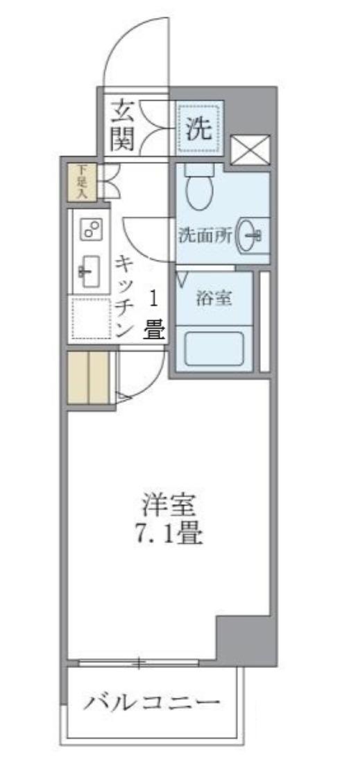 リアルスウィート三軒茶屋(1K/4階)の間取り写真