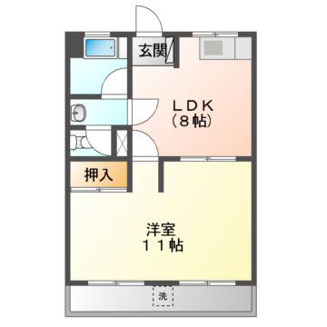 寿マンション(1LDK/2階)の間取り写真