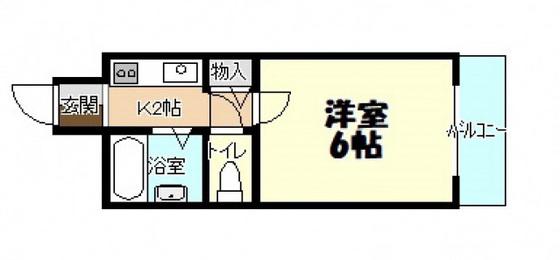 メルカード弐番館(1K/1階)の間取り写真