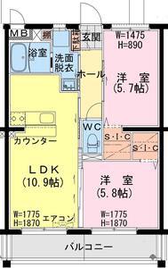 トレジャー ビルド(2LDK/3階)の間取り写真