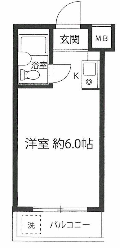 ベルハイム常盤台(ワンルーム/1階)の間取り写真