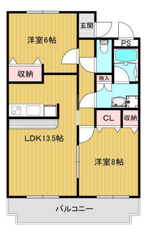 キングハイツ(2LDK/2階)の間取り写真