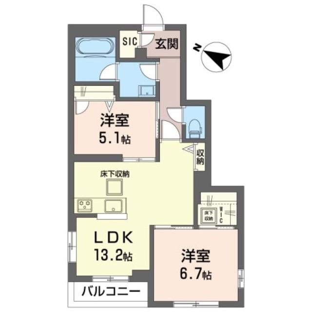 コンスティテューション(2LDK/2階)の間取り写真