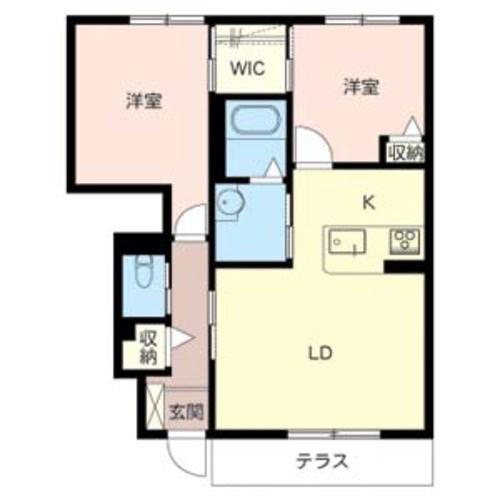 シャーメゾン阿保(2LDK/1階)の間取り写真