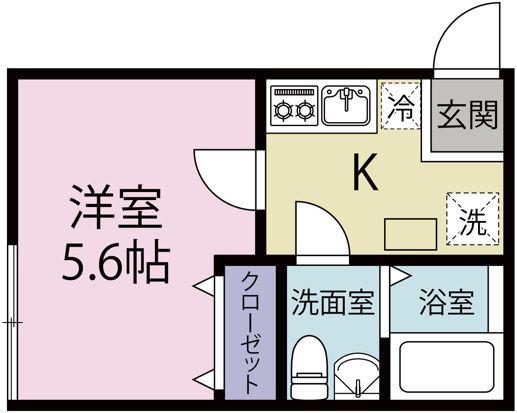 エフテラス青葉台(1K/3階)の間取り写真