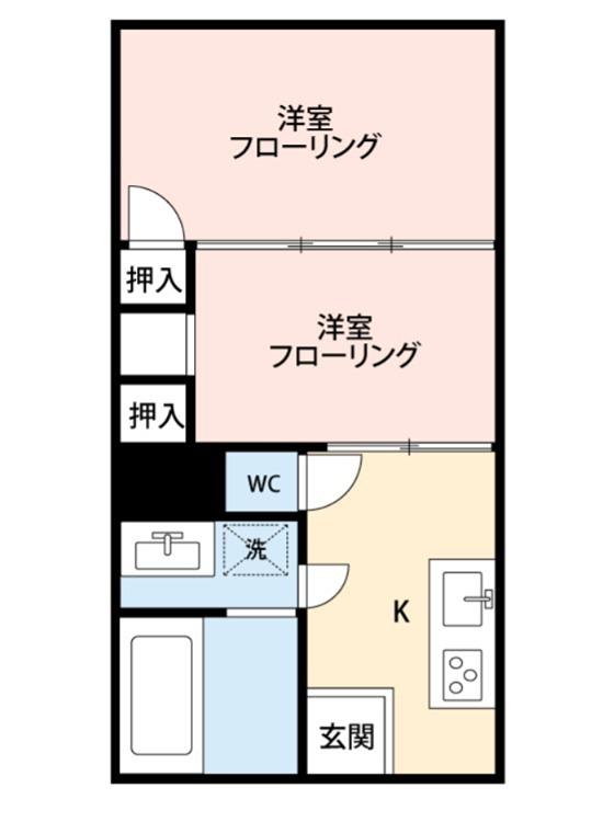 メゾン松川A(2K/2階)の間取り写真