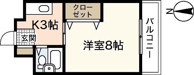 ソフィアコートリバーサイド天満ANNEX(1K/3階)の間取り写真