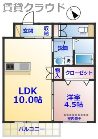 CADENZA(1LDK/3階)の間取り写真