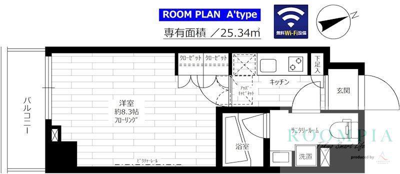 ステージグランデ早稲田(1K/8階)の間取り写真