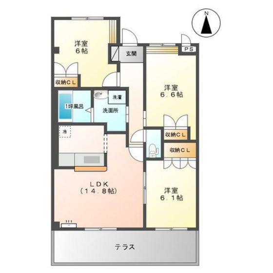 S&K大門(3LDK/1階)の間取り写真