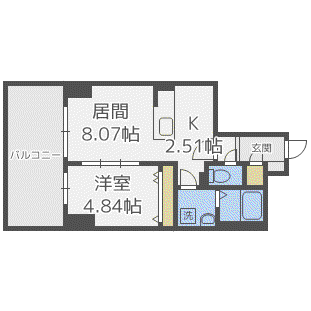 MODENA FINEST(1LDK/13階)の間取り写真