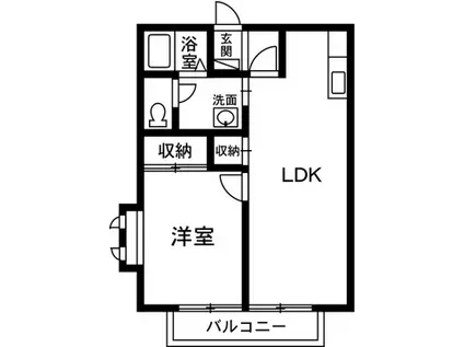 ボナール A棟(1LDK/1階)の間取り写真