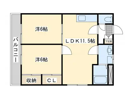 アーバンハイム(2LDK/3階)の間取り写真