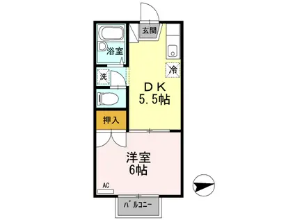 レジデンスイケダ(1DK/2階)の間取り写真