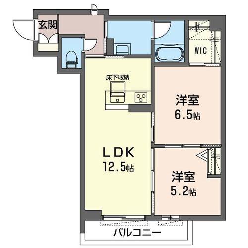 アンジェラ南流山(2LDK/1階)の間取り写真