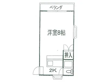 ハイツアシスト(ワンルーム/2階)の間取り写真