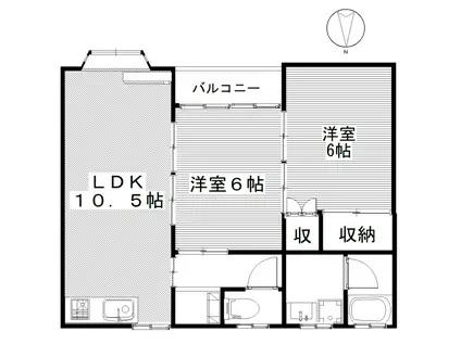 ビューパレス藤井(2LDK/1階)の間取り写真