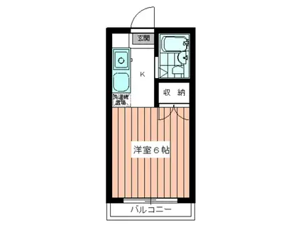 プレジオ多摩(1K/1階)の間取り写真