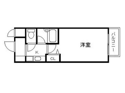 エスリード三宮第3(1K/9階)の間取り写真