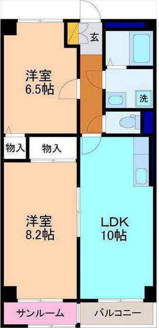 ツインボックス(2LDK/2階)の間取り写真