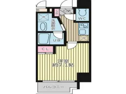 ユリシス新神戸(1K/5階)の間取り写真