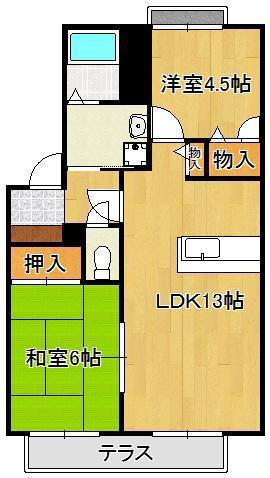 タイムIII(2LDK/1階)の間取り写真