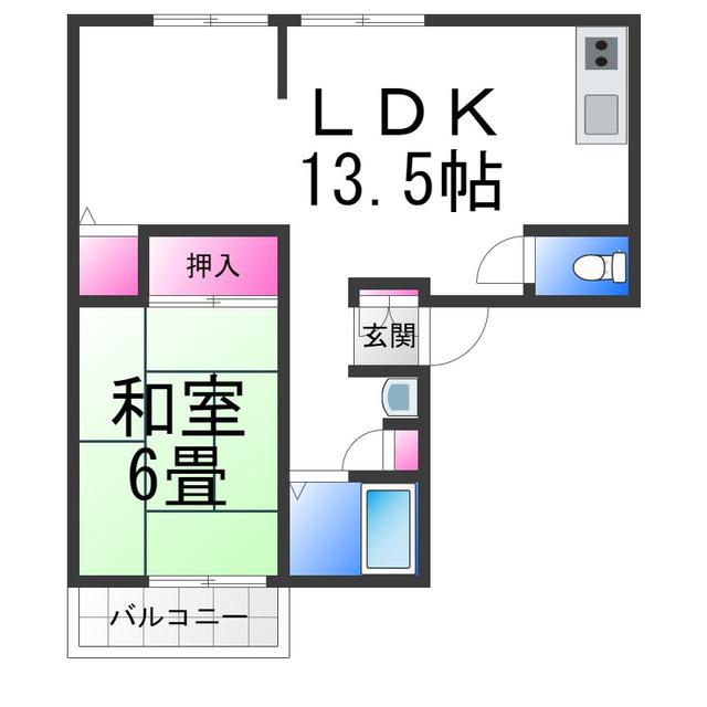 サンビレッジエクセル(1LDK/1階)の間取り写真