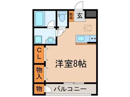 東野リバーサイド(ワンルーム/1階)の間取り写真