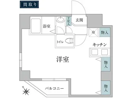 DREAMIA上野御徒町(ワンルーム/5階)の間取り写真