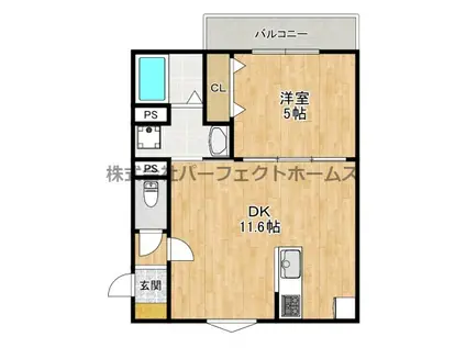 LYCKA(1LDK/3階)の間取り写真