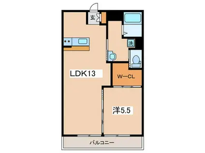 モチダパークマンション(1LDK/2階)の間取り写真