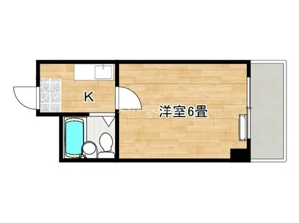 COCO堺東II(1K/1階)の間取り写真