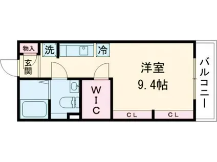 GRIT吉浦(ワンルーム/3階)の間取り写真