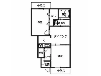 シャーメゾン三木(2DK/1階)の間取り写真