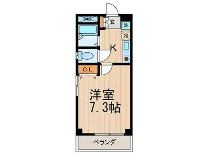 ディアコート東矢口(1K/3階)の間取り写真