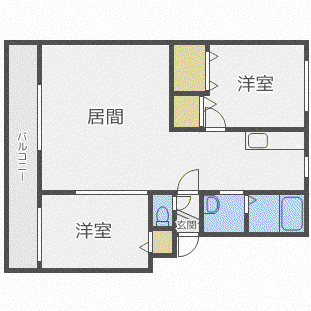 パークハイツH(2LDK/3階)の間取り写真