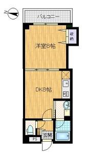 ロジュマン浪速(1DK/7階)の間取り写真