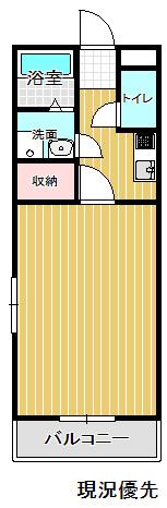 フェリー チェ(1K/1階)の間取り写真