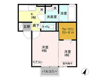 ポルト 102(2K/1階)の間取り写真