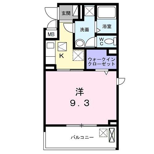 第2シャトー小倉(1K/1階)の間取り写真