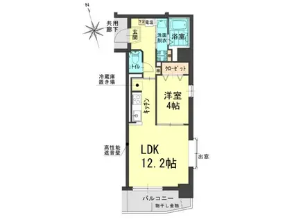 シュトラール医大東(1LDK/7階)の間取り写真