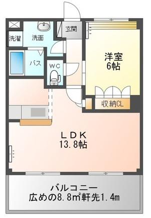 フロイデA(1LDK/2階)の間取り写真