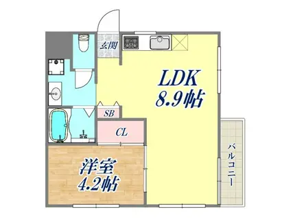 ハイツ杉(1LDK/2階)の間取り写真