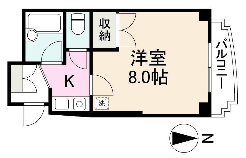 ディエス西宝町(1K/4階)の間取り写真