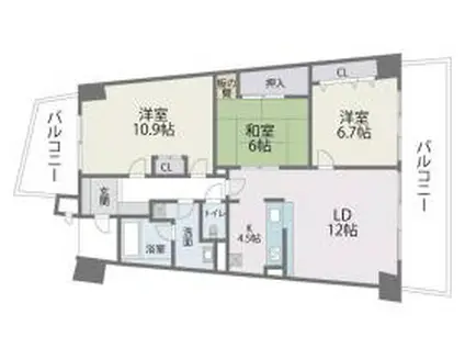 アイランドシティインフィニガーデン イースト棟(3LDK/14階)の間取り写真