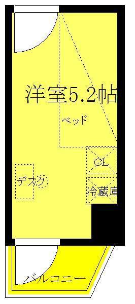 APARTMENTS金子屋(ワンルーム/9階)の間取り写真