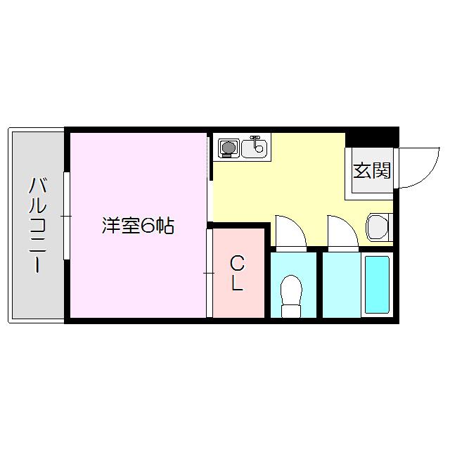 ショーエハイツ(1DK/3階)の間取り写真