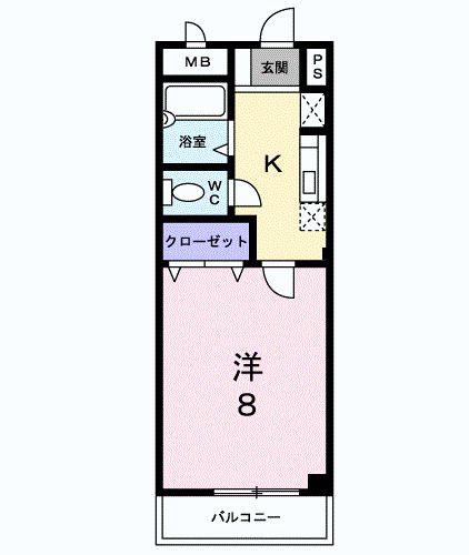 ベルウッドS(1K/1階)の間取り写真