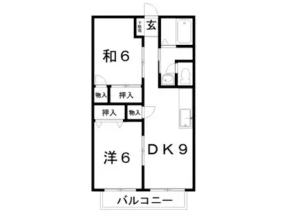 ハウスOZ(2LDK/1階)の間取り写真